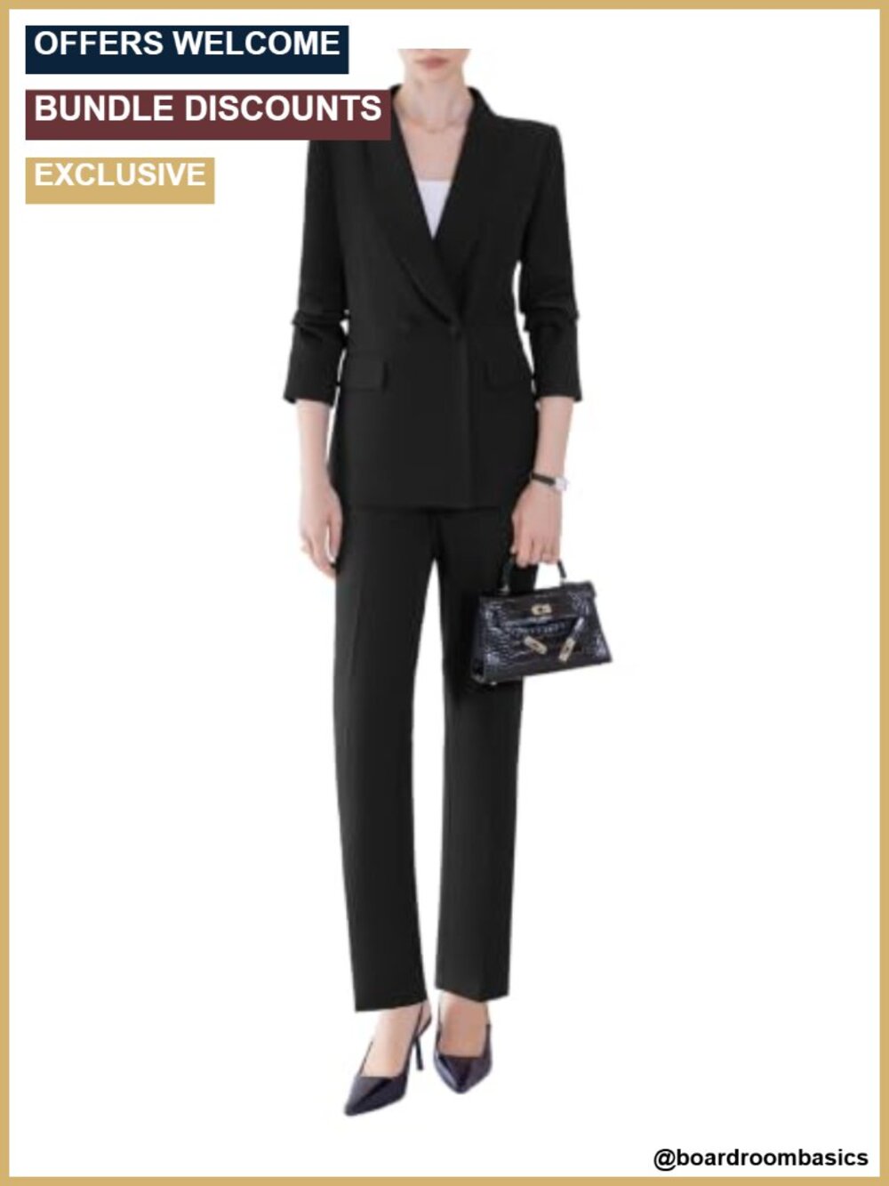 Shawl Collar Double-Breasted Slim Fit 2-Piece Business Pantsuit
